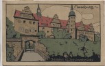 Steindruck AK Merseburg Schloss u. Schlossbrücke Inflation 6 Marken 1923 RAR