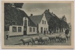 AK Rödemis b. Husum Dorfstrasse mit Schafherde Menschen 1933