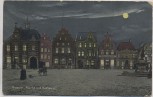 AK Husum Markt mit Rathaus bei Nacht Mondschein 1921