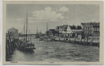 AK Husum Hafen Häuser mit Schiffen 1920
