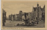 AK Husum Asmussen-Woldsen-Brunnen mit Rathaus Autos 1930