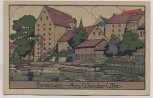 Steindruck AK Bremen Am Werder Ufer 1920