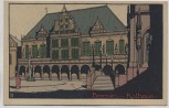 Steindruck AK Bremen Rathaus 1920