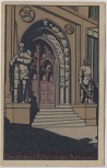 Steindruck AK Bremen Ritter vor dem Rathaus 2 1920