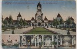 AK Leipzig Friedhofskapelle u. Krematorium auf dem Südfriedhof mit Innenansicht Goldrand 1910