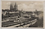 AK Foto Köln Blick auf Stadt mit Dampfer Schiller Kraft durch Freude 1939