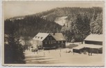 AK Foto Gasthaus Osterlamm im Winter Waschleithe bei Grünhain-Beierfeld Landpoststempel 1944 RAR