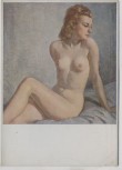 VERKAUFT !!!   Künstler-AK Wilhelm Hempfing Sitzende Blondine Akt Frau München Haus der Deutschen Kunst HDK 181 1935