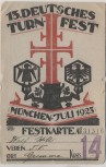 Künstler-Festkarte München 13. Deutsches Turnfest 1923