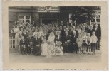 AK Foto Hankensbüttel Hochzeit Gruppenfoto vor Gasthof zur Linde Karl Olvermann 1950 RAR