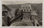 VERKAUFT !!!   AK Foto Stahleck Deutsche Jugendburg am Rhein Innenhof mit Fahne Bacharach 1940