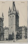 AK Mainz Holzturm mit Menschen 1909