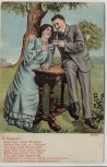 AK Liedkarte O Susanne Mann und Frau trinkend Jugendstil 1907