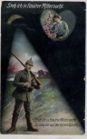 AK Steh ich in finstrer Mitternacht Soldat mit Pickelhaube und Gewehr 1. WK 1915