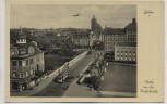 AK Guben Partie an der Neißebrücke mit Flieger 1935