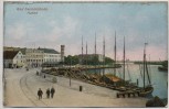Präge-AK Seebad Swinemünde Hafen mit Schiffen Pommern Świnoujście Polen 1910