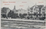 AK Ostseebad Swinemünde Dünenstraße mit Hohenstaufen Seeschloss Dünenschloss Pommern Świnoujście Polen 1910