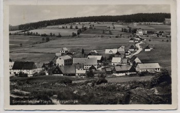 VERKAUFT !!!   AK Foto Sommerfrische Fleyh im Erzgebirge Ortsansicht Fláje b. Georgensdorf Český Jiřetín Böhmen Tschechien 1940 RAR