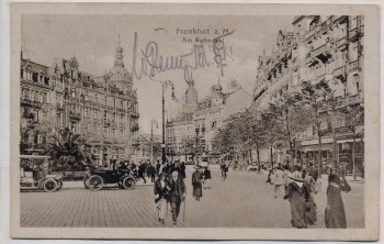 AK Frankfurt am Main Am Roßmarkt viele Menschen Autos 1927