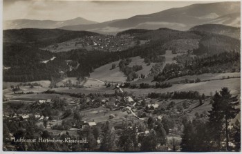 AK Foto Luftkurort Hartenberg Kiesewald Ortsansicht Górzyniec Michałowice b. Piechowice Petersdorf Schlesien Polen 1930