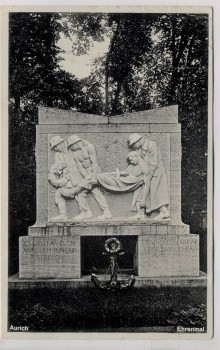 AK Foto Aurich Ehrenmal in der Burgstraße Kriegerdenkmal 1935