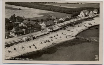 AK Foto Ostseebad Schönberger Strand Heuers Hotel Luftbild b. Schönberg (Holstein) Landpoststempel Stakendorf 1941 RAR