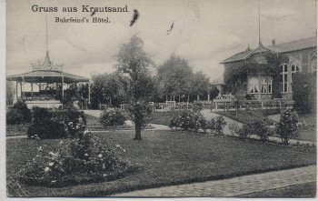 AK Gruss aus Krautsand Buhrfeind's Hotel b. Drochtersen 1912