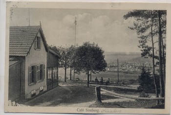 VERKAUFT !!!   AK Cafe Sinnberg bei Bad Kissingen mit Schreibfehler Simberg 1912