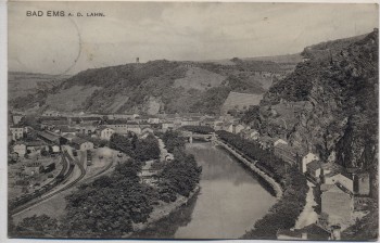 AK Bad Ems an der Lahn mit Bahngleis 1911