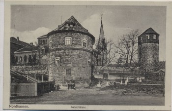 AK Nordhausen Judentürme mit Menschen 1910