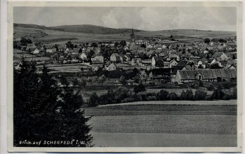 VERKAUFT !!!   AK Blick auf Scherfede Ortsansicht b. Warburg 1933