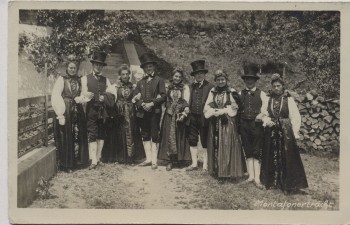 AK Foto Montafonertracht Gruppenbild Montafon Tracht Schruns Vorarlberg Österreich 1925