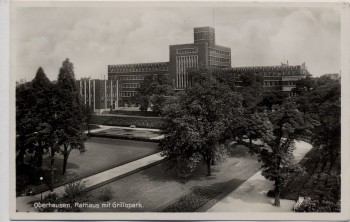 AK Foto Oberhausen Rathaus mit Grillopark 1939