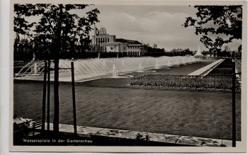 AK Foto Düsseldorf Große Reichsausstellung Wasserspiele in der Gartenschau 1937