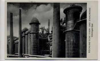 AK Foto Völklingen Saar Röchling'sche Eisen- und Stahlwerke 1935