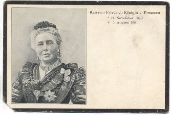 AK Sterbekarte Kaiserin Friedrich Königin v. Preussen Adel 1901