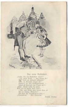 Künstler-AK Stoltze-Postkarte No.8 Der neue Rathsherr Frankfurt Main 1910