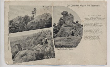 AK Die Dörenther Klippen bei Ibbenbüren mit Gedicht 1909