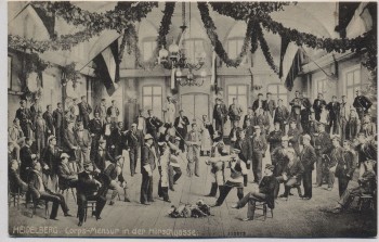 AK Heidelberg Corps-Mensur in der Hirschgasse 1910