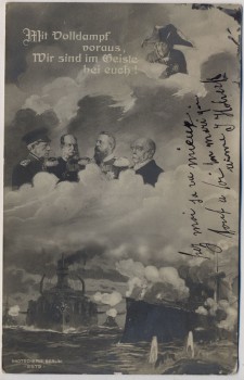 AK Monarchie Friedrich II. der Große Schiffe 1.WK Monarchen Feldpost 1914