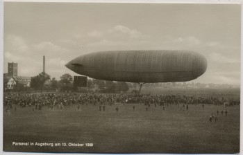 AK Foto Parseval Zeppelin in Augsburg am 13. Oktober 1909 RAR