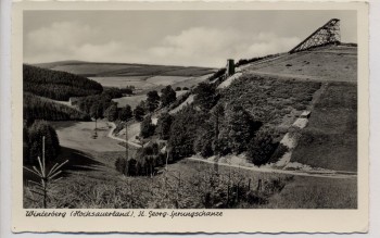AK Foto Winterberg Hochsauerland St. Georg-Sprungschanze aus Holz 1950