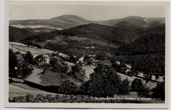 AK Foto Sommerau mit dem Großen u. Kleinen Arber b. Lohberg 1935