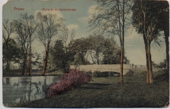 AK Dessau Partie an der Jonitzer Brücke 1910 RAR