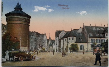 AK Nürnberg Königstor mit Auto und Menschen 1920
