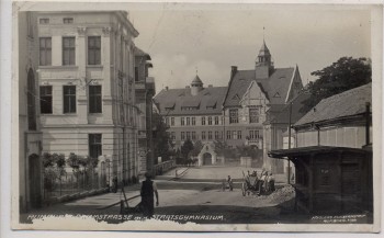 AK Foto Rumburg Rumburk Dammstraße mit Gymnasium Tschechien 1927