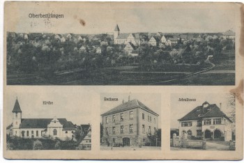 AK Oberbettringen Kirche Rathaus Schulhaus Bettringen 1929