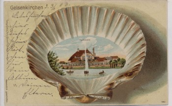 VERKAUFT !!! AK Gelsenkirchen Parkhaus mit geprägter Muschel Kunstanstalt Rosenblatt 1903