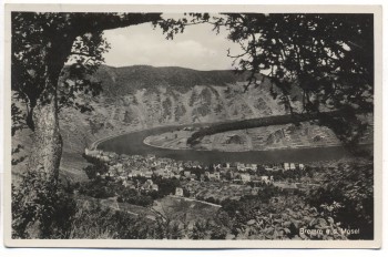 AK Bremm a. d. Mosel b. Cochem Landpoststempel 1936