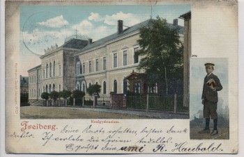 AK Freiberg Realgymnasium mit Schüler 1901